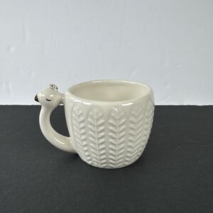 Opal‎ House Cream White Gold Accents Peacock Stoneware Coffee Mug